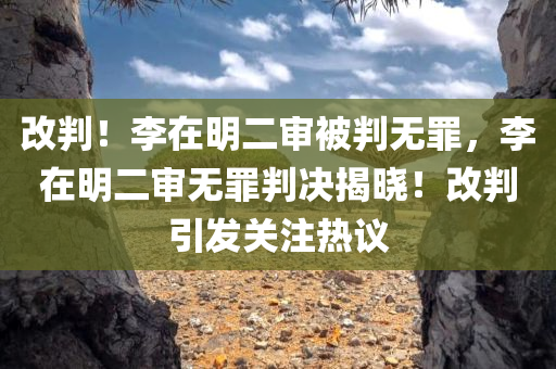 改判！李在明二审被判无罪，李在明二审无罪判决揭晓！改判引发关注热议