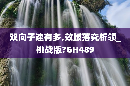 双向子速有多,效版落究析领_挑战版?GH489