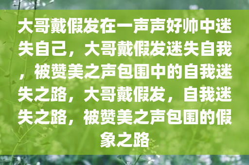 大哥戴假发在一声声好帅中迷失自己，大哥戴假发迷失自我，被赞美之声包围中的自我迷失之路，大哥戴假发，自我迷失之路，被赞美之声包围的假象之路