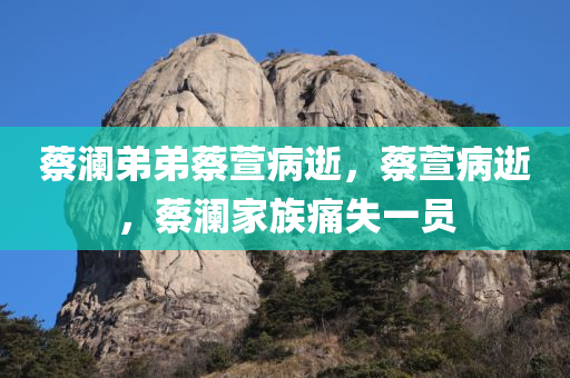 蔡澜弟弟蔡萱病逝，蔡萱病逝，蔡澜家族痛失一员