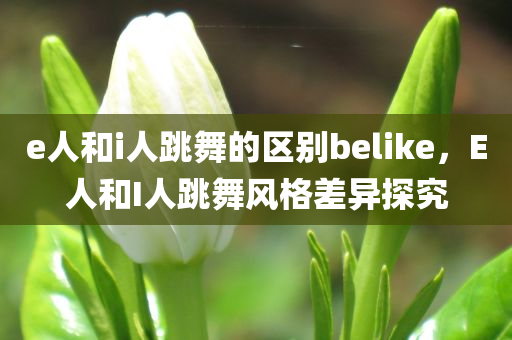 e人和i人跳舞的区别belike，E人和I人跳舞风格差异探究，E人与I人跳舞风格差异探究，独特表现与区别分析