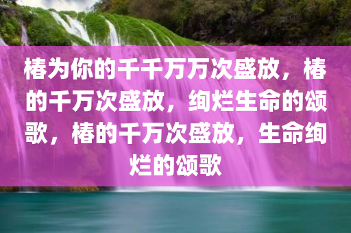 椿为你的千千万万次盛放，椿的千万次盛放，绚烂生命的颂歌，椿的千万次盛放，生命绚烂的颂歌