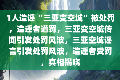 1人造谣“三亚变空城”被处罚，造谣者遭罚，三亚变空城传闻引发处罚风波，三亚空城谣言引发处罚风波，造谣者受罚，真相揭晓