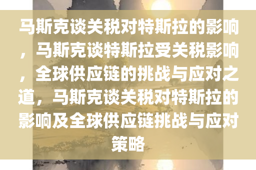马斯克谈关税对特斯拉的影响，马斯克谈特斯拉受关税影响，全球供应链的挑战与应对之道，马斯克谈关税对特斯拉的影响及全球供应链挑战与应对策略