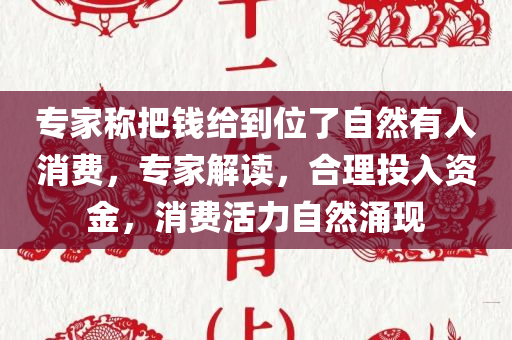 专家称把钱给到位了自然有人消费，专家解读，合理投入资金，消费活力自然涌现，专家解读，合理投入资金，激发消费活力，有钱自然有人消费