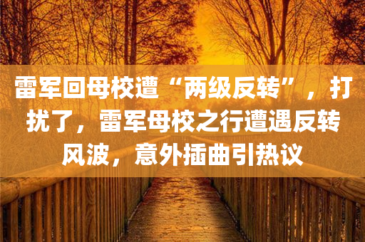 雷军回母校遭“两级反转”，打扰了，雷军母校之行遭遇反转风波，意外插曲引热议