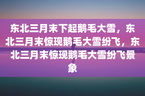 东北三月末下起鹅毛大雪，东北三月末惊现鹅毛大雪纷飞，东北三月末惊现鹅毛大雪纷飞景象