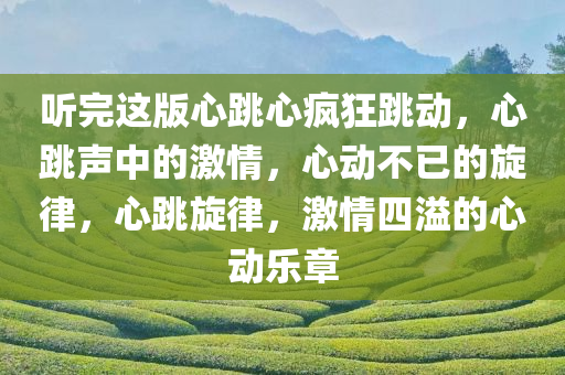 听完这版心跳心疯狂跳动，心跳声中的激情，心动不已的旋律，心跳旋律，激情四溢的心动乐章