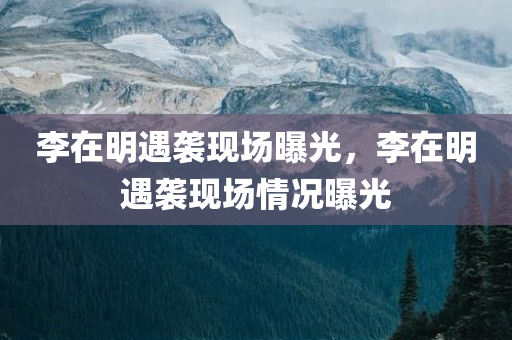 李在明遇袭现场曝光，李在明遇袭现场情况曝光