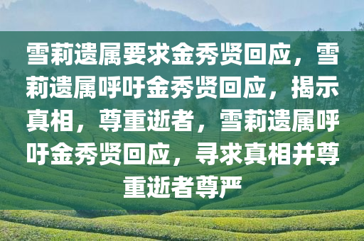 雪莉遗属要求金秀贤回应，雪莉遗属呼吁金秀贤回应，揭示真相，尊重逝者，雪莉遗属呼吁金秀贤回应，寻求真相并尊重逝者尊严