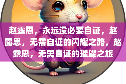 赵露思，永远没必要自证，赵露思，无需自证的闪耀之路，赵露思，无需自证的璀璨之旅