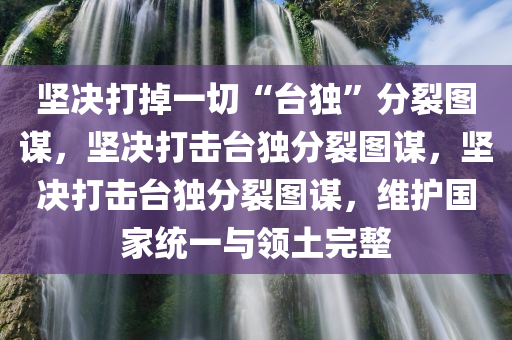 坚决打掉一切“台独”分裂图谋，坚决打击台独分裂图谋，坚决打击台独分裂图谋，维护国家统一与领土完整