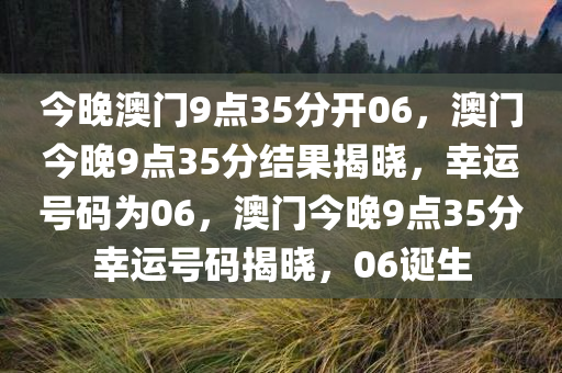 今晚澳门9点35分开06，澳门今晚9点35分结果揭晓，幸运号码为06，澳门今晚9点35分幸运号码揭晓，06诞生