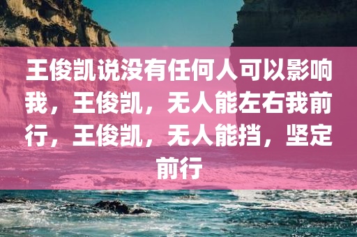 王俊凯说没有任何人可以影响我