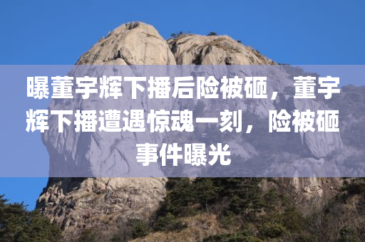 曝董宇辉下播后险被砸，董宇辉下播遭遇惊魂一刻，险被砸事件曝光