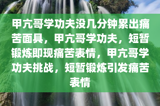 甲亢哥学功夫没几分钟累出痛苦面具，甲亢哥学功夫，短暂锻炼即现痛苦表情，甲亢哥学功夫挑战，短暂锻炼引发痛苦表情