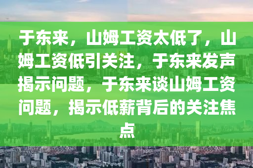 于东来，山姆工资太低了，山姆工资低引关注，于东来发声揭示问题，于东来谈山姆工资问题，揭示低薪背后的关注焦点