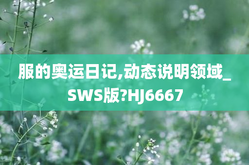 服的奥运日记,动态说明领域_SWS版?HJ6667