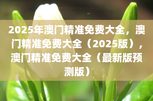 2025年澳门精准免费大全，澳门精准免费大全（2025版），澳门精准免费大全（最新版预测版）