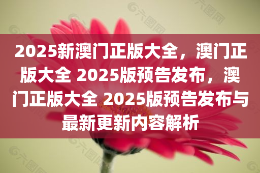 2025新澳门正版大全，澳门正版大全 2025版预告发布，澳门正版大全 2025版预告发布与最新更新内容解析