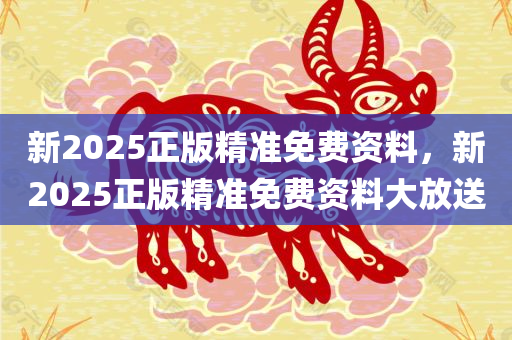 新2025正版精准免费资料，新2025正版精准免费资料大放送