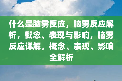 什么是脑雾反应，脑雾反应解析，概念、表现与影响，脑雾反应详解，概念、表现、影响全解析