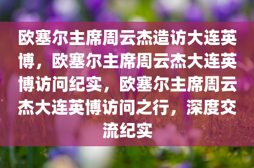 欧塞尔主席周云杰造访大连英博，欧塞尔主席周云杰大连英博访问纪实，欧塞尔主席周云杰大连英博访问之行，深度交流纪实