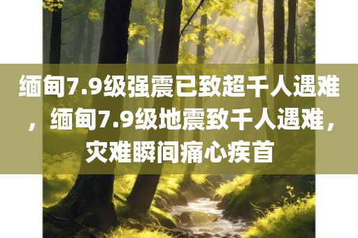 缅甸7.9级强震已致超千人遇难，缅甸7.9级地震致千人遇难，灾难瞬间痛心疾首