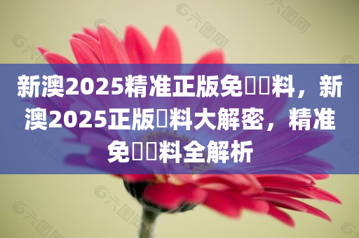 新澳2025精准正版免費資料，新澳2025正版資料大解密，精准免費資料全解析