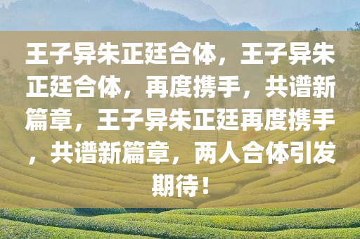 王子异朱正廷合体，王子异朱正廷合体，再度携手，共谱新篇章，王子异朱正廷再度携手，共谱新篇章，两人合体引发期待！