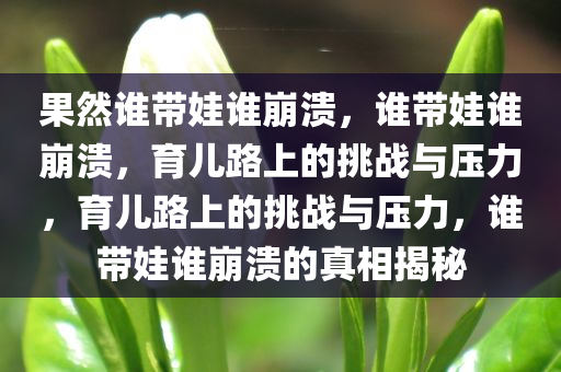 果然谁带娃谁崩溃，谁带娃谁崩溃，育儿路上的挑战与压力，育儿路上的挑战与压力，谁带娃谁崩溃的真相揭秘