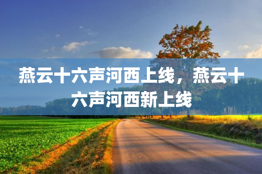 燕云十六声河西上线，燕云十六声河西新上线