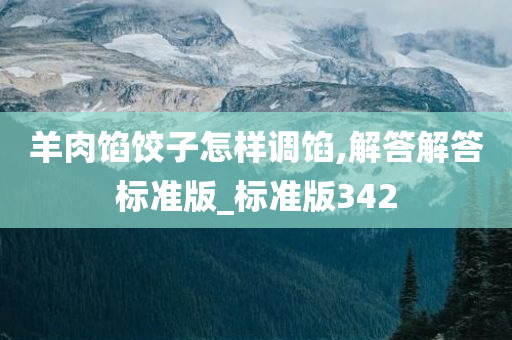 羊肉馅饺子怎样调馅,解答解答标准版_标准版342