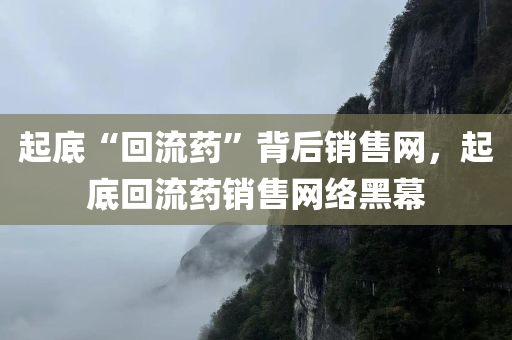 起底“回流药”背后销售网，起底回流药销售网络黑幕