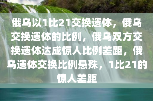 俄乌以1比21交换遗体，俄乌交换遗体的比例，俄乌双方交换遗体达成惊人比例差距，俄乌遗体交换比例悬殊，1比21的惊人差距