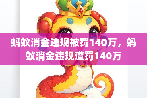 蚂蚁消金违规被罚140万，蚂蚁消金违规遭罚140万