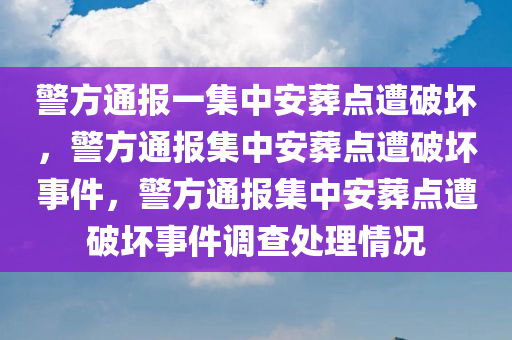 警方通报一集中安葬点遭破坏，警方通报集中安葬点遭破坏事件，警方通报集中安葬点遭破坏事件调查处理情况
