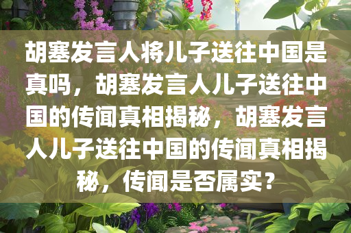 胡塞发言人将儿子送往中国是真吗，胡塞发言人儿子送往中国的传闻真相揭秘，胡塞发言人儿子送往中国的传闻真相揭秘，传闻是否属实？