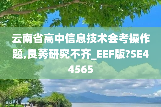云南省高中信息技术会考操作题,良莠研究不齐_EEF版?SE44565