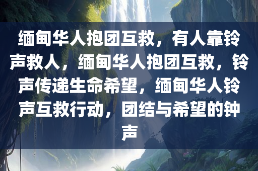 缅甸华人抱团互救，有人靠铃声救人，缅甸华人抱团互救，铃声传递生命希望，缅甸华人铃声互救行动，团结与希望的钟声