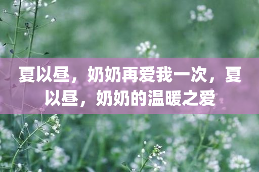 夏以昼，奶奶再爱我一次，夏以昼，奶奶的温暖之爱