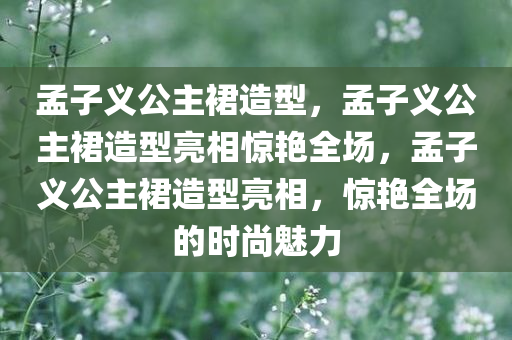 孟子义公主裙造型，孟子义公主裙造型亮相惊艳全场，孟子义公主裙造型亮相，惊艳全场的时尚魅力