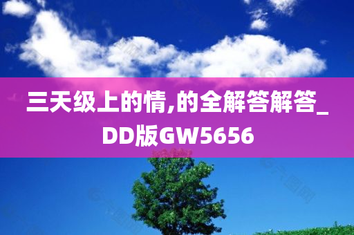 三天级上的情,的全解答解答_DD版GW5656