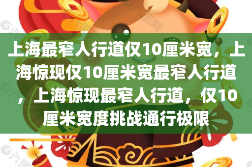 上海最窄人行道仅10厘米宽，上海惊现仅10厘米宽最窄人行道，上海惊现最窄人行道，仅10厘米宽度挑战通行极限