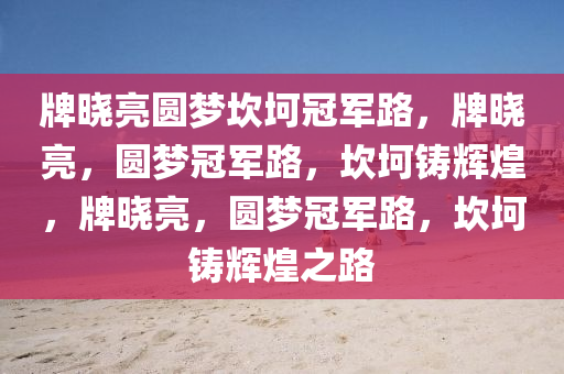 牌晓亮圆梦坎坷冠军路，牌晓亮，圆梦冠军路，坎坷铸辉煌，牌晓亮，圆梦冠军路，坎坷铸辉煌之路