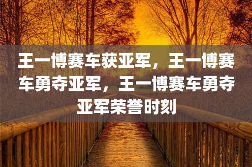 王一博赛车获亚军，王一博赛车勇夺亚军，王一博赛车勇夺亚军荣誉时刻