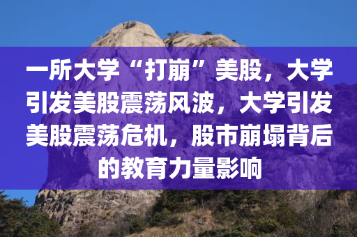 一所大学“打崩”美股，大学引发美股震荡风波，大学引发美股震荡危机，股市崩塌背后的教育力量影响