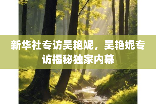 新华社专访吴艳妮，吴艳妮专访揭秘独家内幕