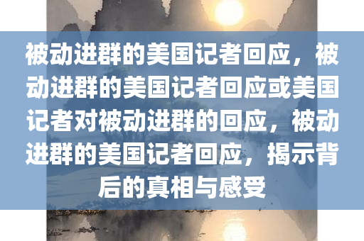 被动进群的美国记者回应，被动进群的美国记者回应或美国记者对被动进群的回应，被动进群的美国记者回应，揭示背后的真相与感受