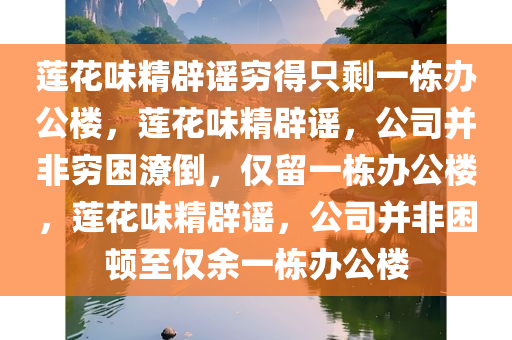 莲花味精辟谣穷得只剩一栋办公楼，莲花味精辟谣，公司并非穷困潦倒，仅留一栋办公楼，莲花味精辟谣，公司并非困顿至仅余一栋办公楼